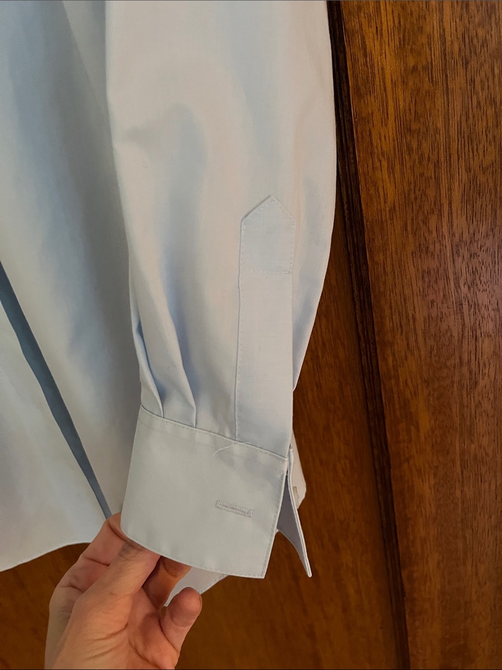 Foxcroft Light Blue Button-Front Women's Shirt - Picture 3 of 4